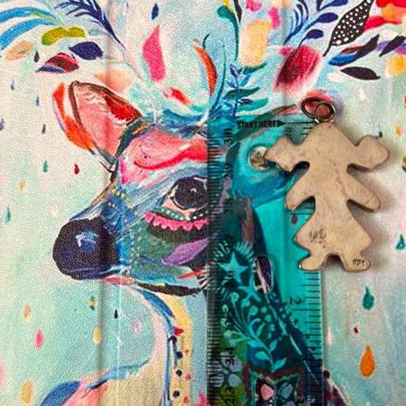 Girl Sterling silver charm for mom, grandma 1.5in. .925 silver, pendant large - Picture 5 of 6